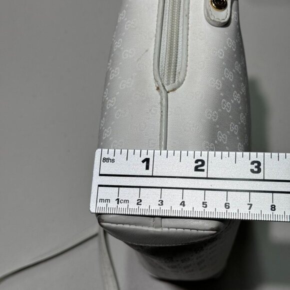 Vintage GUCCI White GG Monogram Coated Canvas Small Shoulder Crossbody Bag - Picture 15 of 16